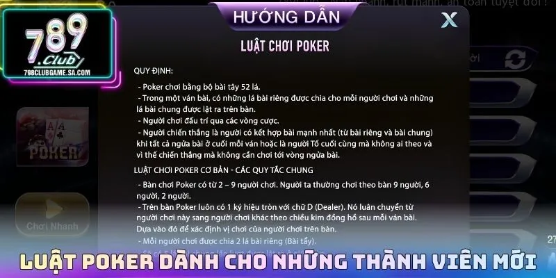 Luật poker dành cho những thành viên mới