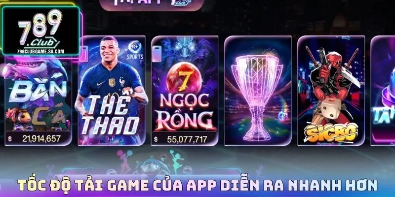 Tốc độ tải game của app diễn ra nhanh hơn